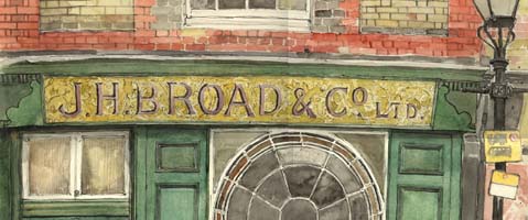 shop sign of Broad's Printers, Richmond